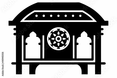 vault table silhouette line art vector illustration