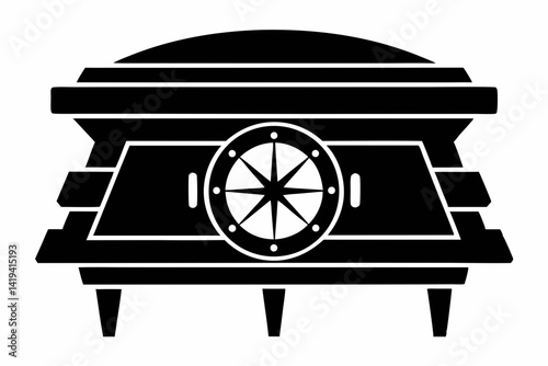 vault table silhouette line art vector illustration