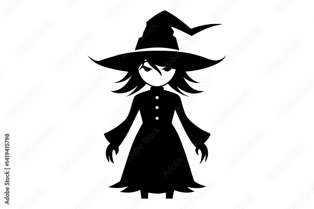 witch silhouette line art vector illustration witch silhouette line art vector illustration