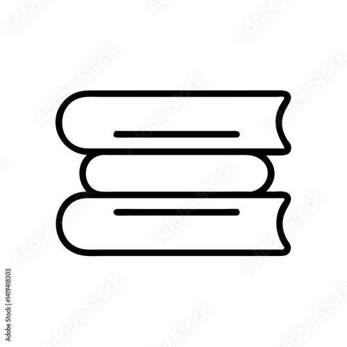 Stack of Books Icon in Minimalist Style for Education and Reading  