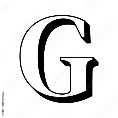 Letter G with shadow / Alphabet 