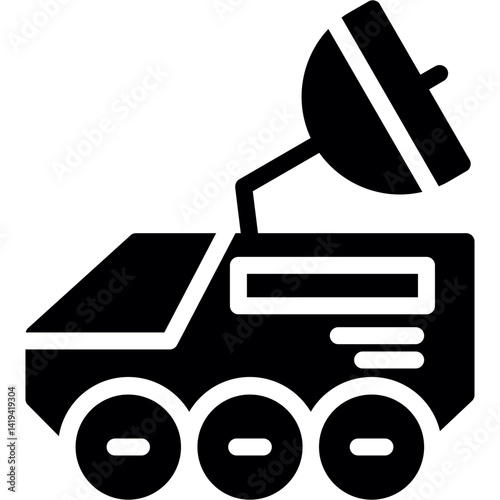 Mars Rover Glyph Icon