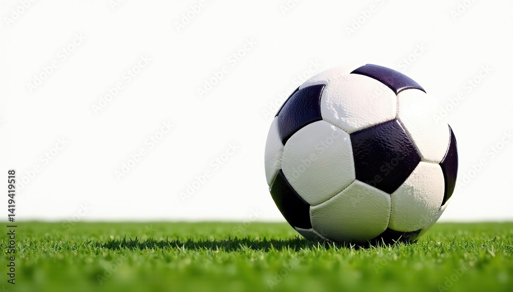 Obraz premium Brand new football against stark white backdrop, game, studio, new