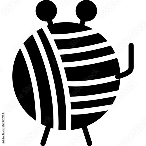 Knitting Yarn and Needles Glyph Icon