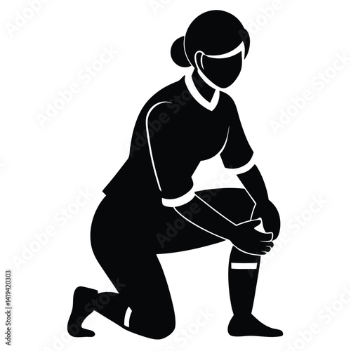 indian female cricket wicketkeeper silhouette