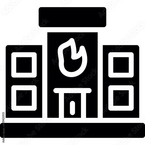 Fire Station Glyph Icon