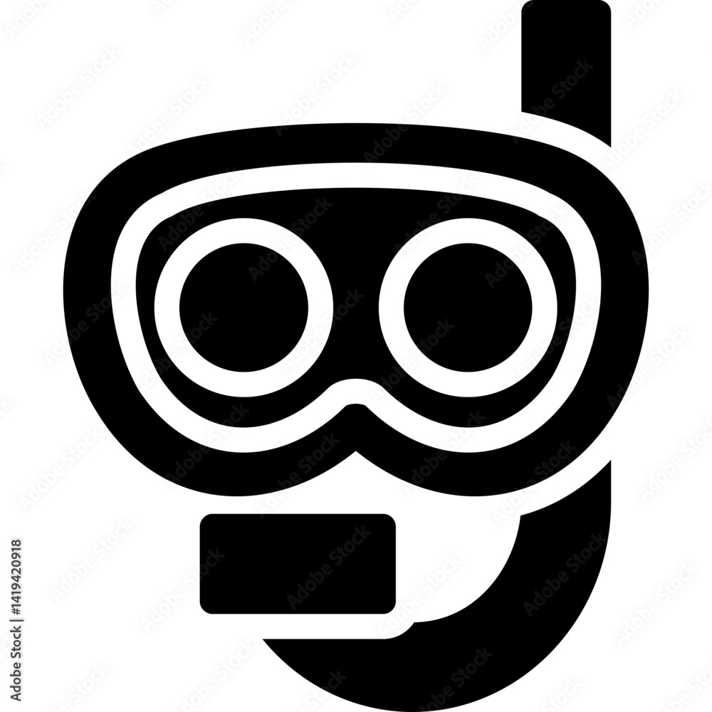 Naklejka premium Snorkeler Glyph Icon