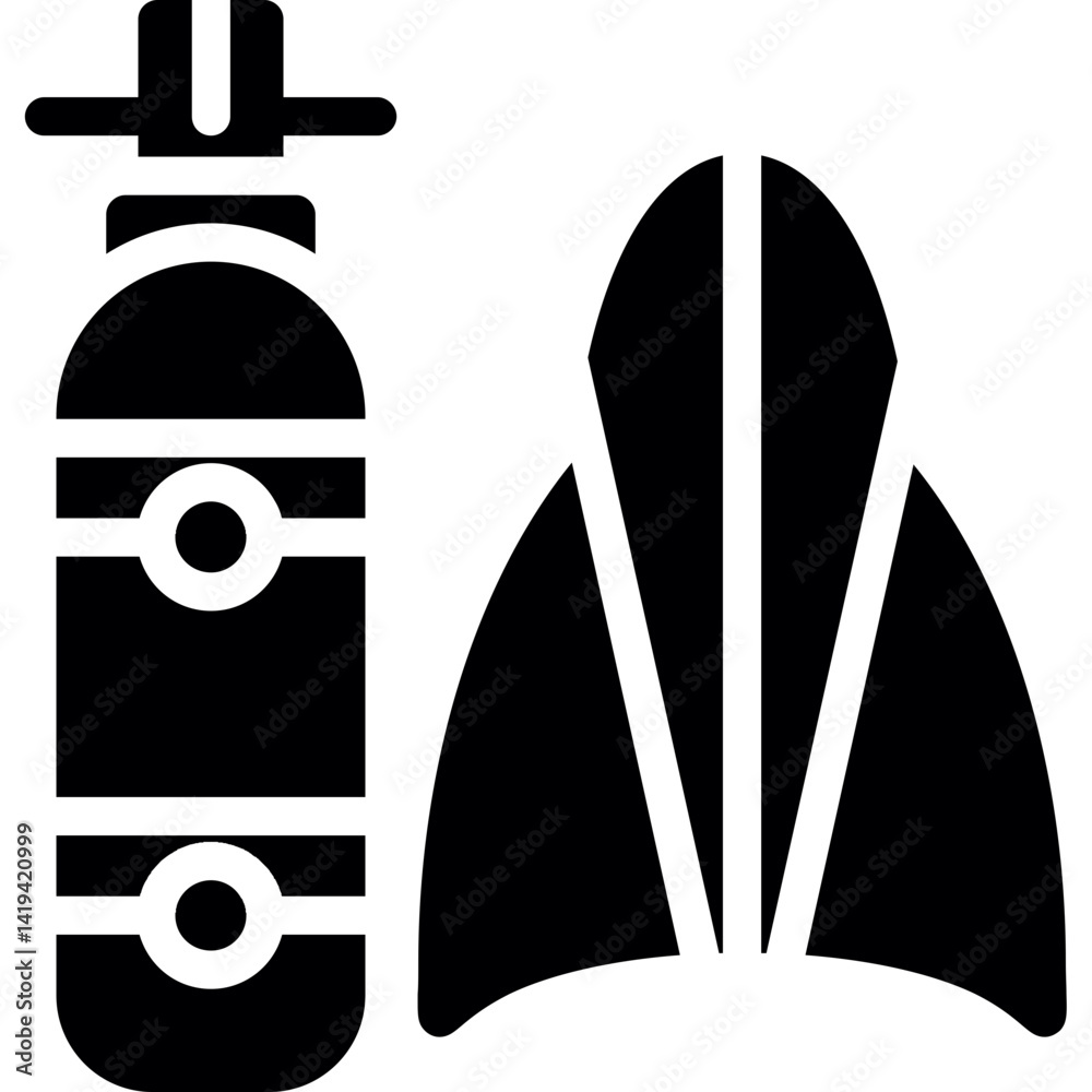 Obraz premium Diving Regulator Glyph Icon