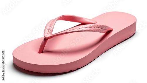 A single, isolated flip-flop on a white background , isolated, blue, design