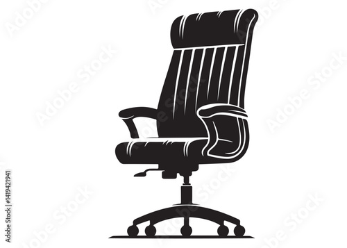 silhouette of office chair logo silhouette vector, office chair logo icon silhouette, office chair silhouette vector illustration, black office chair silhouette vector illustration on white background