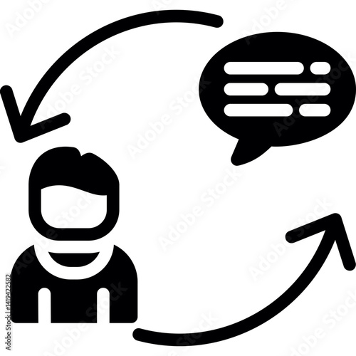 Feedback Loop Glyph Icon