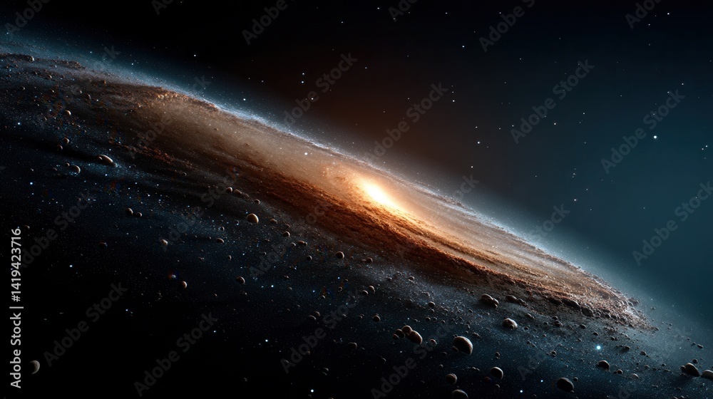 Fototapeta premium Awe-inspiring spiral galaxy glowing in deep space