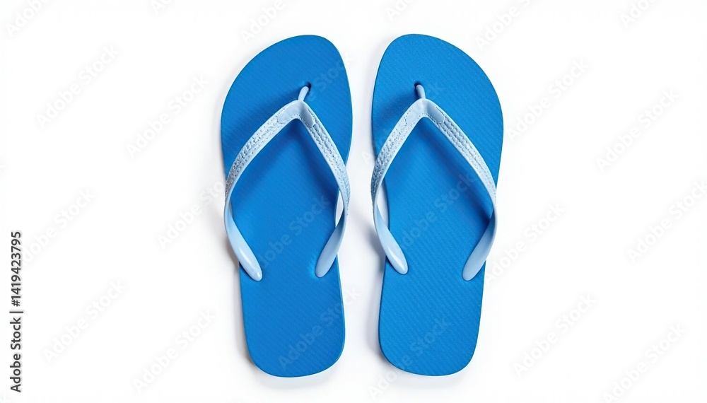 Pair of blue flip-flops isolated, white backdrop , shoes, footwear, pair of flip-flops Pair of blue flip-flops isolated, white backdrop , shoes, footwear, pair of flip-flops