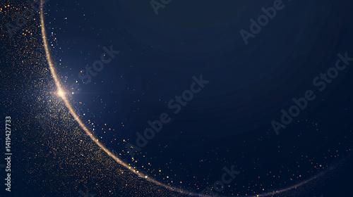 Minimalist royal blue background with golden glitter circles, perfect for elegant, luxurious visual presentations.

