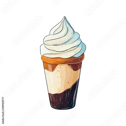 Milkshake hand drawn vector illustration on isolated white background