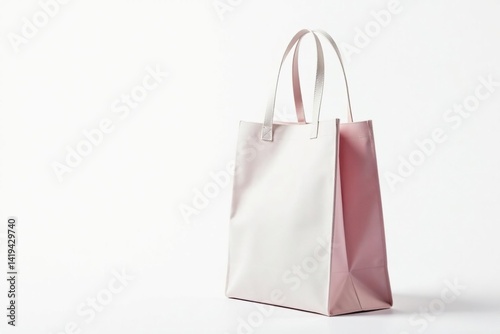 White cotton shopping tote bag with handles, isolated on white , marketing, carry, blank bag