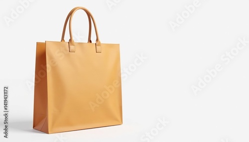 Obraz na płótnie Stylish canvas shopping bag, isolated on white, isolated on white, canvas, white backdrop w salonie