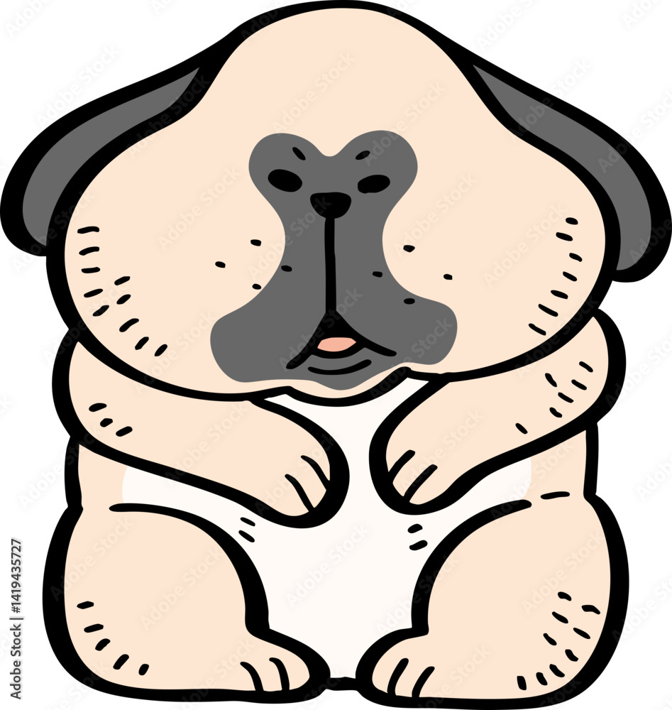 Fototapeta premium hand drawn cute cartoon character of a dog.