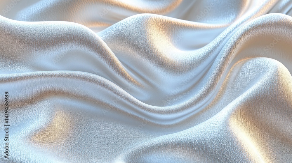 Obraz premium White silk drapes, flowing, studio, light backdrop, design