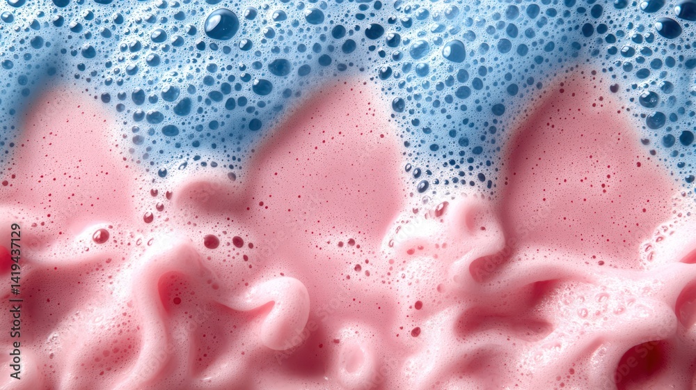 Delicate Foam Patterns in Blue and Pink Liquid Texture Artwork Delicate Foam Patterns in Blue and Pink Liquid Texture Artwork