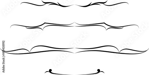 Obraz na płótnie black and white set of delimiters for text, dividers w salonie