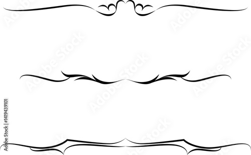 black and white set of delimiters for text, dividers