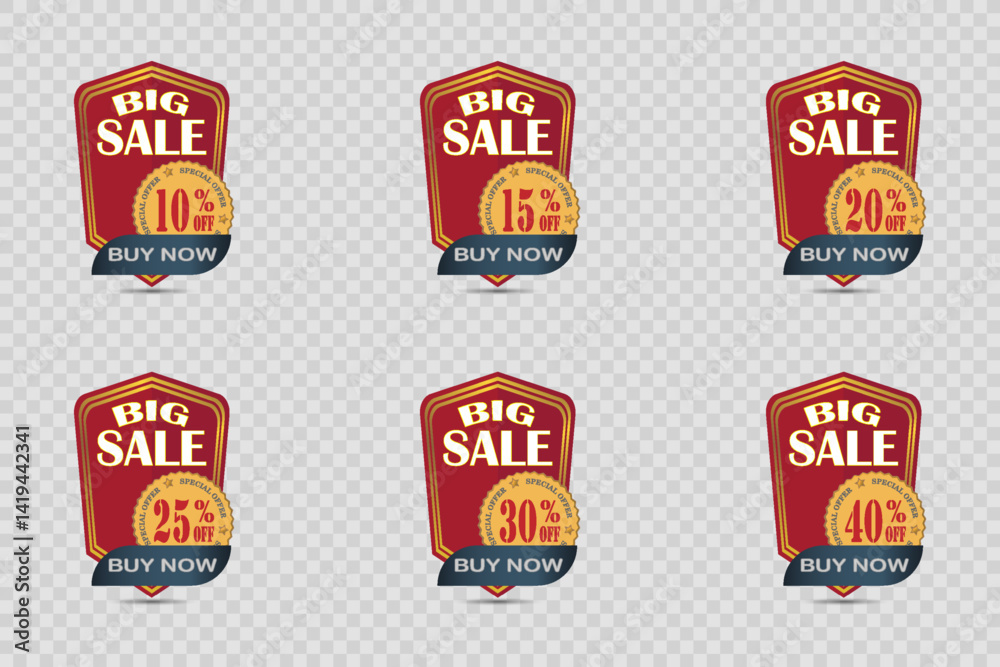 Obraz premium Set of labels and stickers sale. Vector illustration