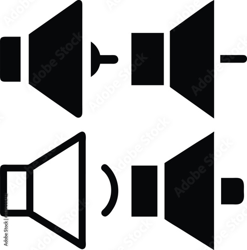 Volume icon Vector Silhoette Bundle Set Collection