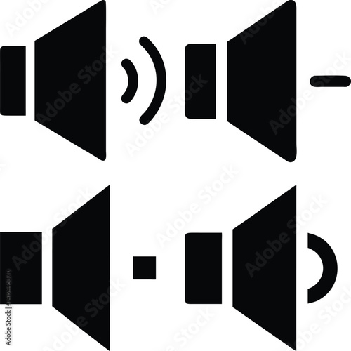 Volume icon Vector Silhoette Bundle Set Collection