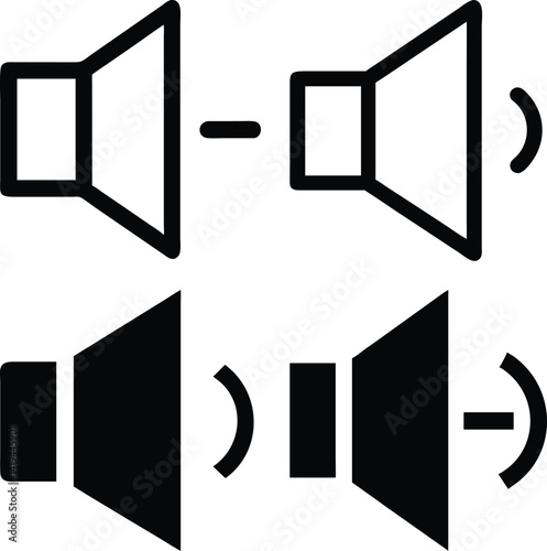 Volume icon Vector Silhoette Bundle Set Collection