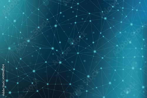 Abstract Polygonal Tech Space Background – Classic Blue with Connection Lines