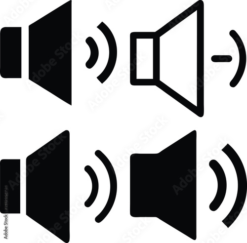 Volume icon Vector Silhoette Bundle Set Collection