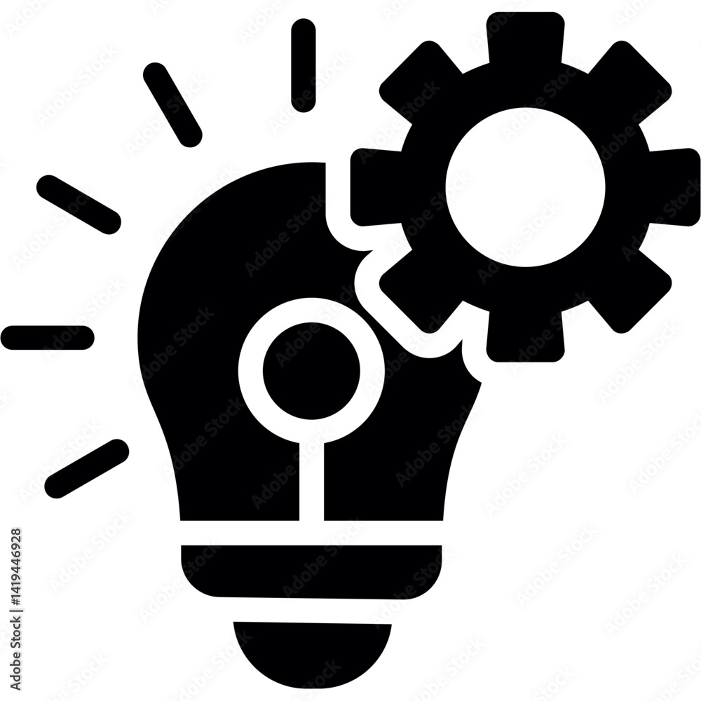 Innovation and Creativity Glyph Icon Innovation and Creativity Glyph Icon