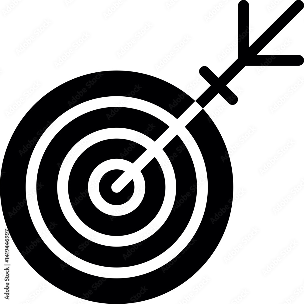 Target Achievement Glyph Icon Target Achievement Glyph Icon