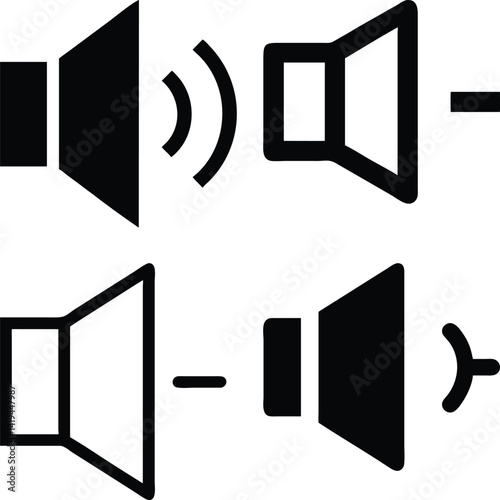 Volume icon Vector Silhoette Bundle Set Collection