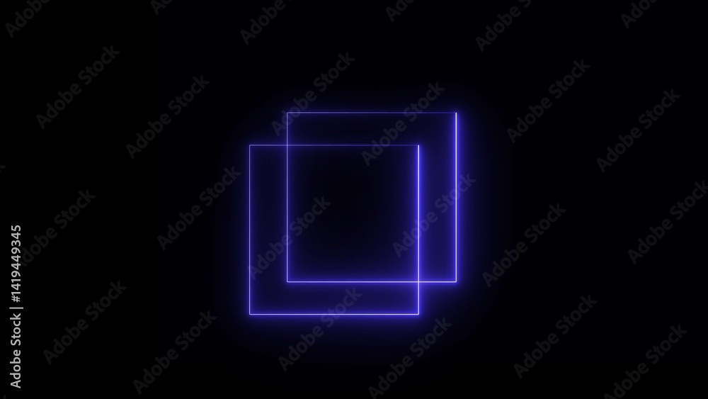 Neon frame animation. glowing rectangular border loop. Neon frame animation. glowing rectangular border loop.