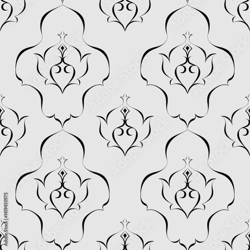 Obraz na płótnie seamless botanical pattern of painted oriental motifs w salonie