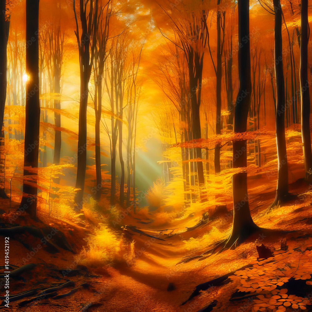 Obraz premium Autumn Nature Landscape 