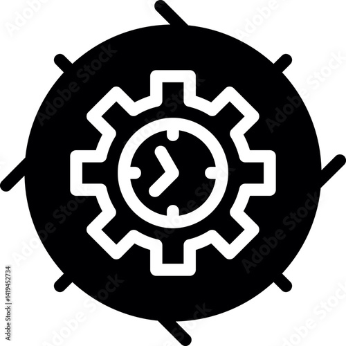 Flexible Working Hours Glyph Icon