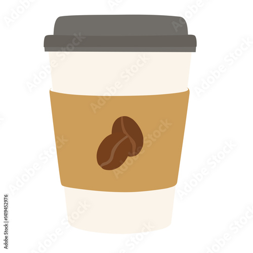 cup of coffee with paper illustration vector