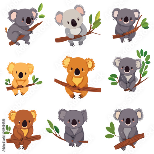 koala, animal, vector, transparent background, various