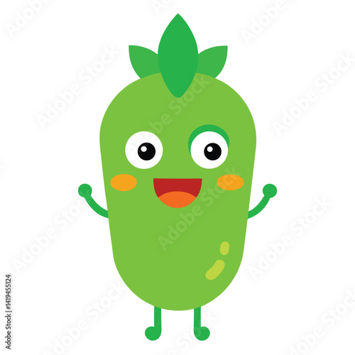 funny green apple cartoon