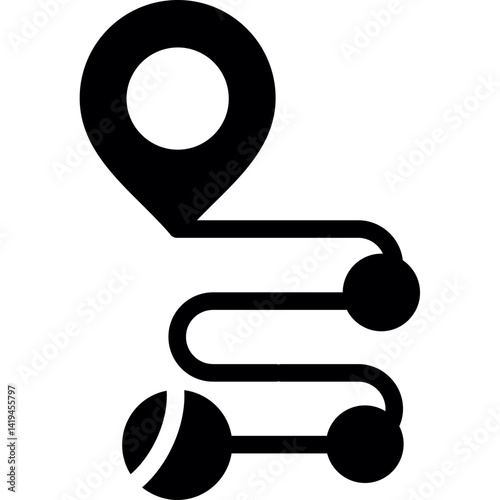 GPS Navigation Glyph Icon