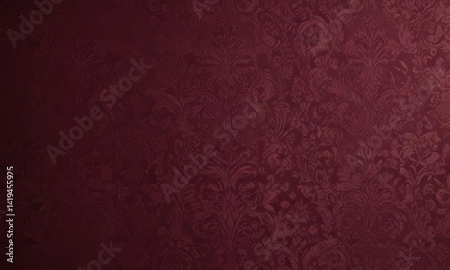 Rich burgundy damask wallpaper, intricate detailing , elegant, background, motif