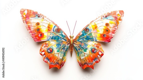 Colorful Butterfly: A vivid, close-up image captures the intricate details of a butterfly's wings, showcasing a kaleidoscope of colors and patterns in a celebration of natural beauty.