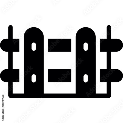 Farm Fence Glyph Icon