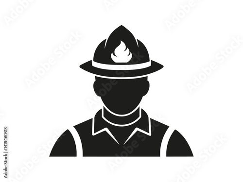 vector illustration of a firefighter icon
