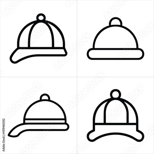 cap icon set
