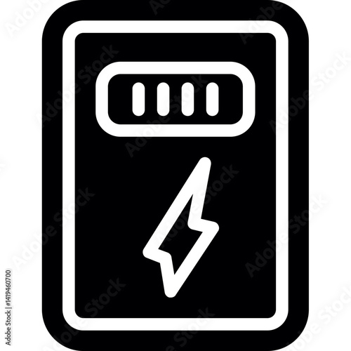Portable Charger Glyph Icon