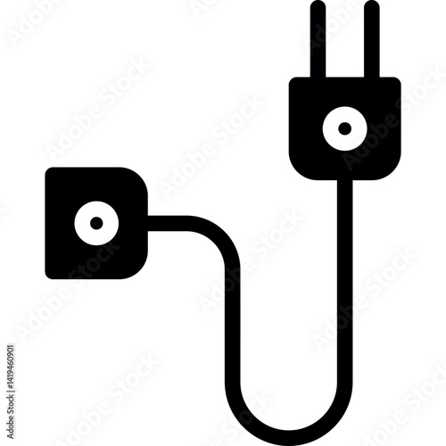 Charging Cord Tangled Glyph Icon